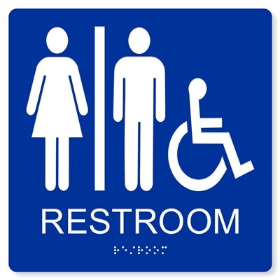 ADA Accessible Unisex Restroom Sign - 4 Colors Available